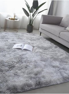 اشتري Fluffy Rugs for Bedroom Area Rugs Living Room Rugs Large Soft Tie-Dye Rug Anti Slip Modern Floor Rug Plush Kids Baby Room Carpet Dark Gray 160x230cm في السعودية