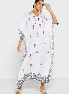 Buy Cape Sleeve Printed Kaftan in Saudi Arabia