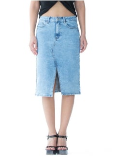 Buy Light Blue Denim Pencil Skirt in UAE