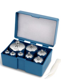 Buy 8 Pack Calibration Weights, Scale Calibration Weight Set 10g 20g 50g 100g 200g 500g, Carbon Steel Small Weight, Scale Weights with Box for Digital Scale, Gram Scale Balance, Jewelry Scale (Silver) in UAE