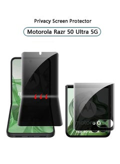 اشتري عبوة من قطعتين من واقي الشاشة الخاص بهاتف Motorola Razr 50 Ultra 5G (قطعة أمامية واحدة + قطعة خارجية واحدة)، طبقة زجاجية مقواة مضادة للتجسس ومضادة للخدش ومضادة للغبار وسهلة التركيب في السعودية