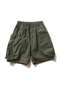 Buy Shawn Yue Style Large Pocket Techwear Casual Shorts Green in Saudi Arabia