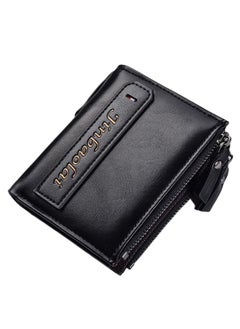 Buy Multilayer Double Zipper Closure Wallet Black in UAE