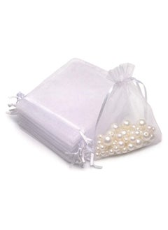 Buy Seviera Organza Bags with Drawstring  Size 10 x 15 cm White Color  110 Pieces for Jewellery Pouches Candies Wedding Party Eid Favor Gifts Bags in UAE