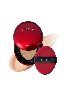 اشتري كريم أساس TIRTIR Mask Fit Red Cushion | الاختيار الأول في اليابان للبشرة الزجاجية، طويل الأمد، خفيف الوزن، تغطية قابلة للبناء، شبه مطفي (24N لاتيه، 0.63 أونصة سائلة) في الامارات