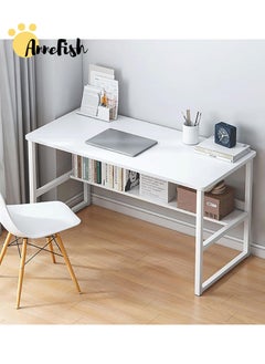 Buy 120*60*72cm Computer Desk Home Office Writing Study Desk Modern Simple Style Laptop Table With Storage Board in Saudi Arabia