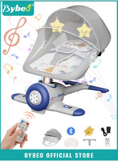 Buy Baby Swing, Infant Crib Rocking Chairs, Portable Babies Rocker Chair, Electric Bouncer for Infants Boys Girls, 3 Seat Positions 4 Speeds, Bluetooth Music, Harness Belt and Remote Control in UAE