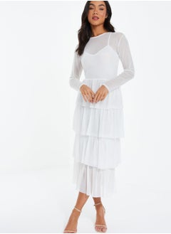 Buy Mesh Ruffle Dress in UAE