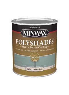 Buy Polyshades One Step Wood Stain and Polyurethane Finish Satin Vintage Blue 1qt 613944444 in Saudi Arabia