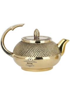 Buy Brass Diamond Design Tea Pot Coffee Kettle Serving Pot 500 ML Gold in Saudi Arabia