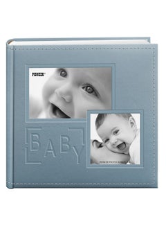 Buy Da200Colbb 200Pocket Embossed Baby Leatherette Frame Cover Album For 4 By 6Inch Prints Blue in UAE