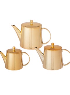 Buy 3-Piece Stainless Steel Teapot Set in Saudi Arabia