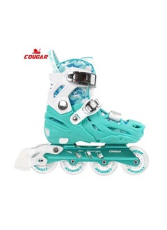 Buy Cougar 315 Adjustable Roller Skate Shoes with 4 Light Up PU Wheels for Outdoor and Indoor Boys Girls, Beginners and Adults, Color: Green; Size: 36-39 in Egypt