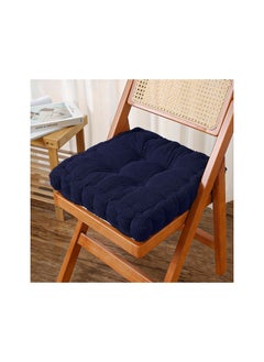 Buy Biscuit seat cushion thickened chair cushion butt seat cushion still office seat Colour:White - Navy blue Sizes:40 x 40 cm in UAE