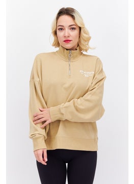 اشتري Women Relaxed Fit Long Sleeve Outdoor Sweatshirt, Beige في الامارات