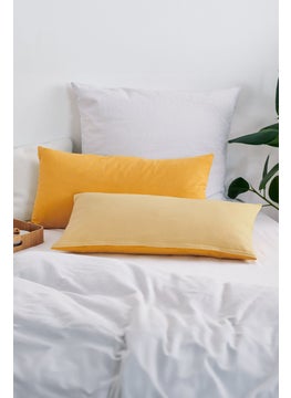 Buy 2 Pieces Solid Pillow Cover 80 x 40 cm, Yellow in UAE