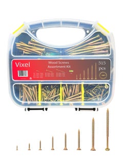 Buy VIXEL 515 pcs Wood Screws Assortment Kit with Multiple Size Chipboard Screws For Drywall and Wood in UAE