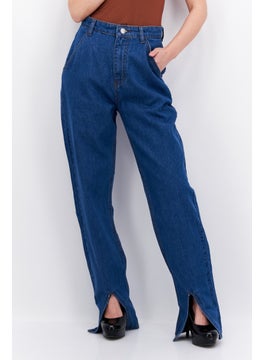 اشتري Women Flared Fit High Rise No Stretch Jeans, Mid Blue في الامارات