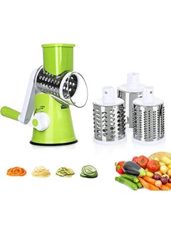 اشتري Vegetable Slicer Handheld Spiral Rotary Drum Slicer For Vegetable Fruit Cheese Nut في السعودية