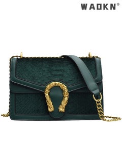 Buy Women's Trendy Texture Shoulder Bag, Ladies Fashionable Crocodile Crossbody Bag Sling Bag Side Bag, PU Leather Chain Carry Bag Handbag Gift Bag（Green) in UAE