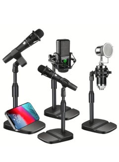 Buy Desktop Microphone Stand With Mobile Phone Tablet Base Stand Suitable For Game Streaming Live Broadcast Adjustable Desktop Microphone Stand in Saudi Arabia