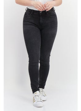 اشتري Women Skinny Fit Washed Stretchable Denim Jeans, Balck في الامارات