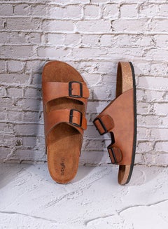 Buy Buckle Double Strap Thick Sole Casual Sandal in Saudi Arabia