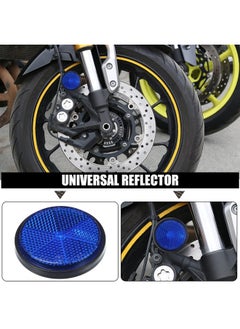 اشتري 2 Pcs Universal Round Shape Reflector for Motorcycle Garbage Cans Car Trailer Truck and Bike Blue في الامارات