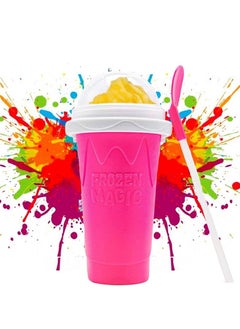 Buy Slush Cup Magic Squeezable Cup Freezing Cup Made of Silica for Making Milkshakes Slush Ice and Ice Cream Pink in Saudi Arabia