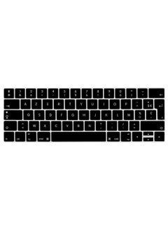 اشتري UK Layout AZERTY French English Keyboard Cover Compatible for MacBook Pro 13 and 15-inch with Touch Bar Model A2159 A1989 A1990 A1706 A1707 Release 2019 2018 2017 2016 Black في الامارات