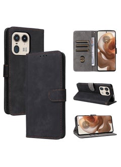 Buy Phone Case for Motorola Edge 50 Ultra with RFID Security Protection Flip PU Leather Wallet Case with Card Holder Shockproof Protective Cover in Saudi Arabia