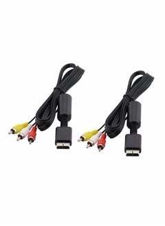 Buy Playstation PS2 AV Cable, Game Console Component Accessories Connection Cable Audio Video to 3 RCA, Video Audio AV Cable Connector Adapter Transmitter in Saudi Arabia