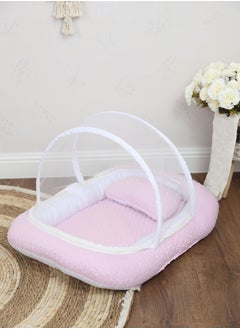 Buy Baby Net Bed with Thick Mattress Mosquito Net with Zip Closure & Neck Pillow for New Born 0-4 Months Babies in Saudi Arabia