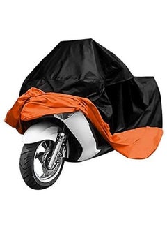 اشتري غطاء دراجة نارية XXL داخلي / خارجي عاكس مقاوم للماء للأشعة فوق البنفسجية واقي من الرطوبة والحرارة وفتحة تهوية لدراجة هارلي ديفيدسون ياماها كاواساكي الرياضية العالمية تناسب حتى 2.3 متر (أسود برتقالي) في الامارات