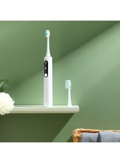 Buy Electric Toothbrush New LCD Display Screen Cleaning Tooth Whitening White in Saudi Arabia