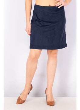 Buy Women Plain Pull On Mini Skirt, Navy in Saudi Arabia