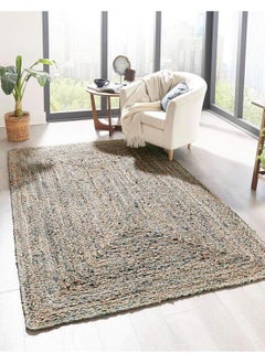 اشتري Braided Chindi Collection Casual Modern Area Rug 2 X 3 Feet Blue Tan في الامارات