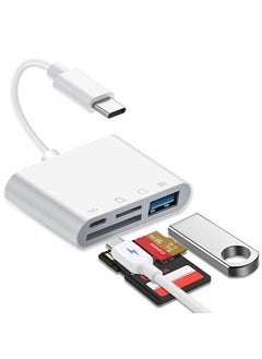 Buy USB C SD Card Reader, Micro SD to Type C Adapter,SD Card Reader,4-in-1 Type C OTG Adapter Camera Memory Card Reader TF/SD Dual Slot in Saudi Arabia