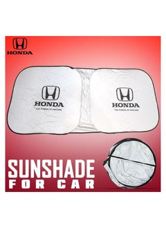 اشتري HONDA Car Sun Shade UV Rays and Heat Protector Sun Visor Foldable Keep Your Vehicle Cool Blocks UV Rays, Car Windshield Sunshade في السعودية