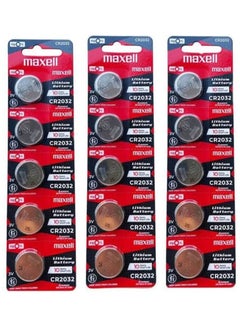 اشتري 15-Pieces Maxell CR2032 Lithium 3V Japan Batteries في الامارات