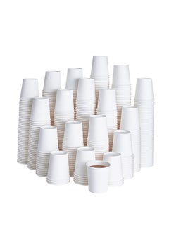 اشتري 100PC Disposable Drinking Paper Cups White 4oz في الامارات