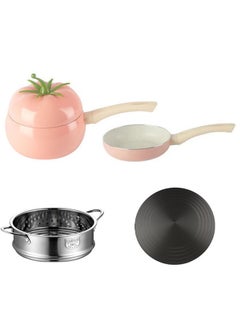 Buy Creative Tomato Milk Pot Aluminum Non-stick Korean General Use For cookware sets Gas And Induction Cooker Cute Milk pan Saucepan in Saudi Arabia