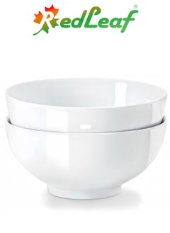 Buy RedLeaf 8 Inch 60 oz Large Ceramic White Bowls(2pcs) in Saudi Arabia