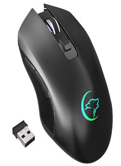 اشتري 2.4G USB Wireless Mouse 2400DPI  Rechargeable Colorful Lighting Game في السعودية