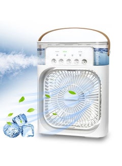 Buy Portable Air Conditioner Fan,3 Wind Speeds,600ml Air Humidifier with 7s LED Night Light，Personal Cooling Fan,Air Cooler,Ice Air Cooler Fan,5 Sprays for Small Room,Office, Dorm,Desktop in Saudi Arabia