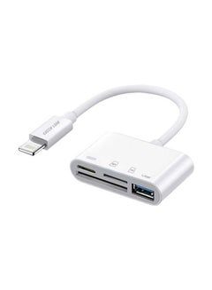 Buy Green Lion 4 in 1 OTG Adapter ( Dual Lightning to SD TF USB ) - White in UAE