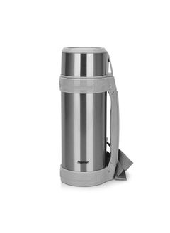 Buy Double Wall Body Minimalist Stylish Design 304 Stainless Steel Body Vacuum Flask With Cup Lid And Buckle Strap 1800mL in UAE