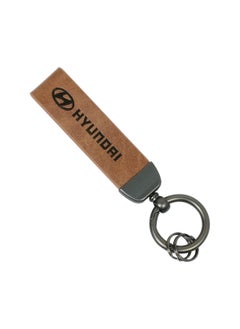 Buy Car Key Chain Super Finish Metal Ring PU Leather Strap Keychain Home Key Chain Car Keychain Hyundai - 1Pcs in Saudi Arabia