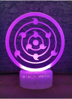 Buy Multicolour Round Sharingan Night Light Anime Naruto 3D LED Lamp Hokage Special Eyes Teens Room Decor Home Desk Display Kids Birthday Holiday in UAE