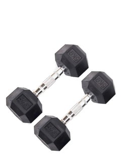 Buy 5 KG Rubber Coated Metal Ergonomic Hex Hand Dumbbell for Fitness Strength Training Weightlifting Workout Prevent Rolling Injury for  Home Gym Sports Exercise Gym Equipment Men Women Pack of 2 in UAE